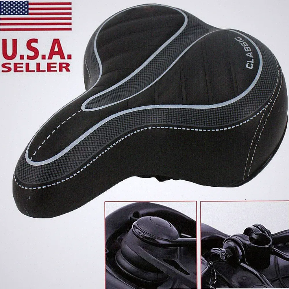 Bike Comfort Wide Big Bum Bicycle Cushion Extra Soft Sporty Saddle Seat Pad
