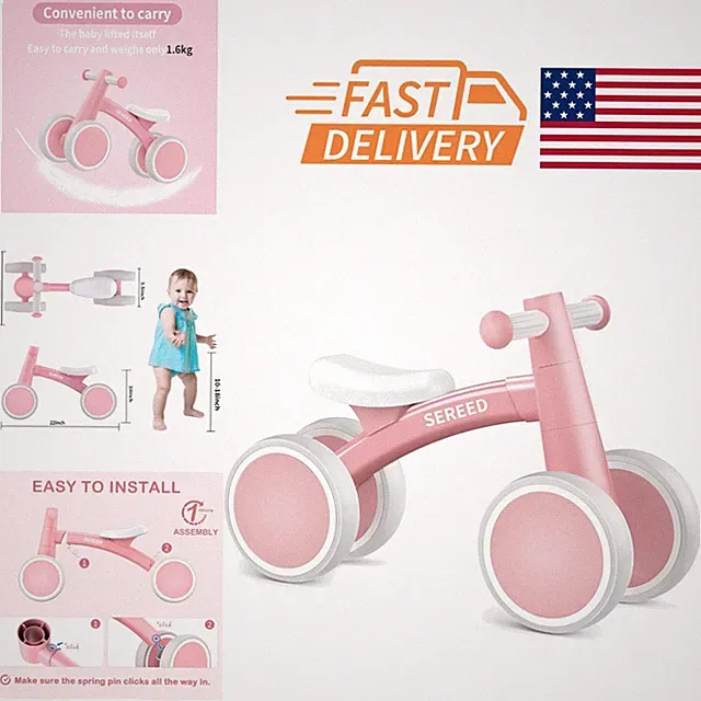 Pink Balance Bike for Toddlers 1 Old Develops Balance and Coordination