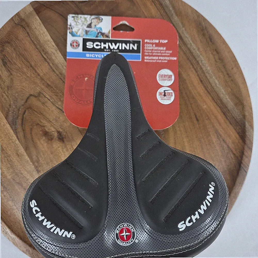 Schwinn Comfort Pillow Top Wide Bicycle Bike Seat Black SW74163 BRAND NEW