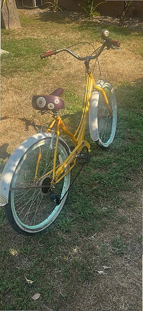 Yellow Cruiser Bicycle with Fenders