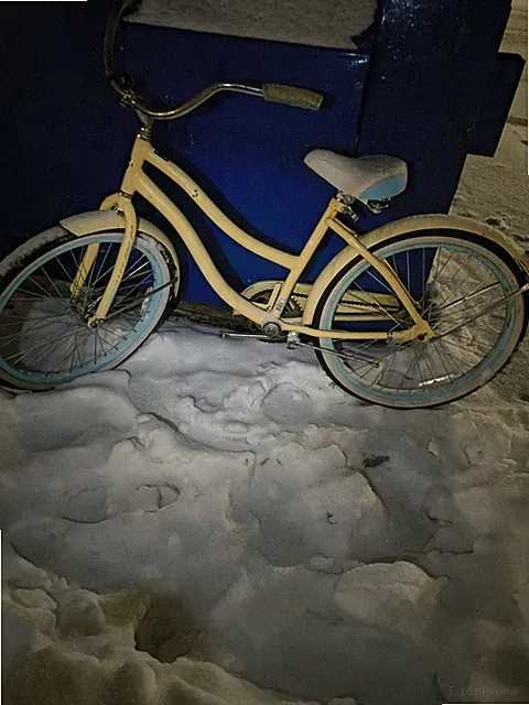 Yellow Cruiser Bike Blue Rims White Seat Coaster Brake Fenders 1 Speed